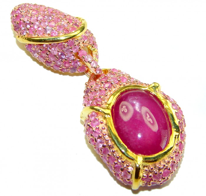 infinity authentic Ruby 18K Gold over .925 Sterling Silver handmade Pendant
