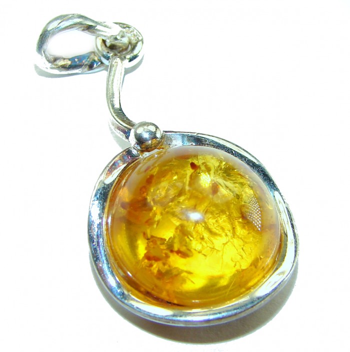 Vintage Beauty authentic Baltic Amber .925 Sterling Silver handcrafted pendant