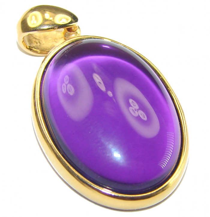 Vintage Design Amethyst 14K Gold over .925 Sterling Silver handcrafted Pendant