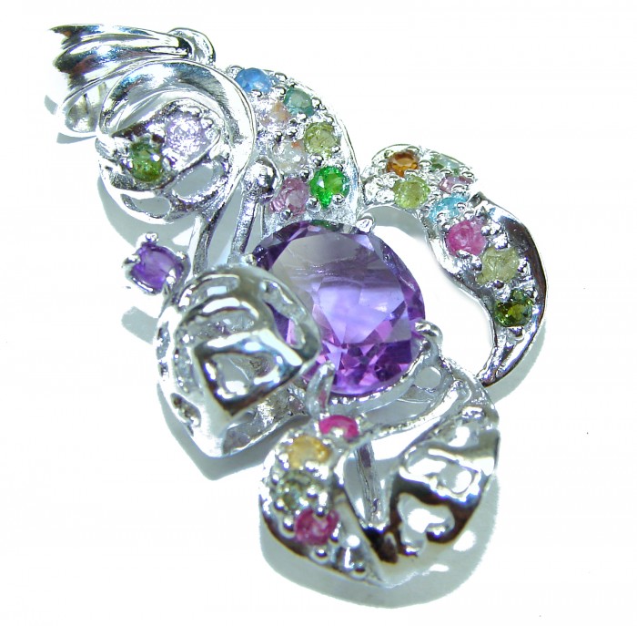 Vintage Design Amethyst .925 Sterling Silver handcrafted Pendant