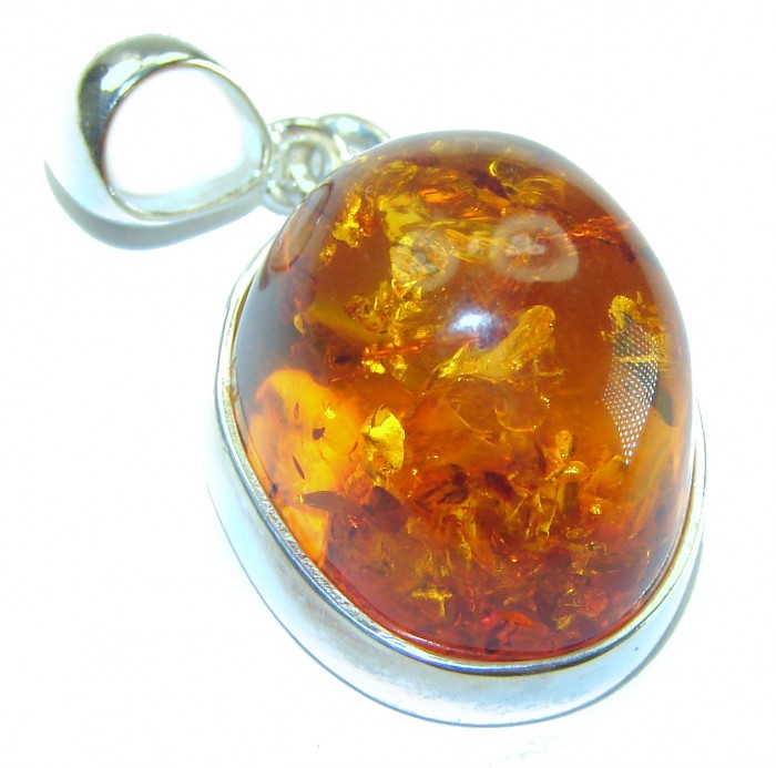 Vintage Beauty authentic Baltic Amber .925 Sterling Silver handcrafted pendant
