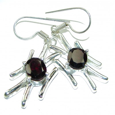 Authentic 8.5ct Garnet .925 Sterling Silver handmade earrings