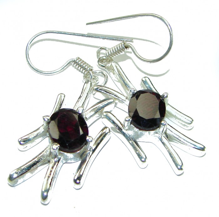 Authentic 8.5ct Garnet .925 Sterling Silver handmade earrings