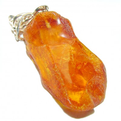 Vintage Beauty authentic Baltic Amber .925 Sterling Silver handcrafted pendant