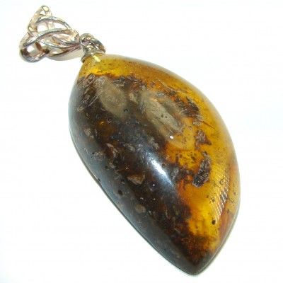 Vintage Beauty authentic Baltic Amber .925 Sterling Silver handcrafted pendant