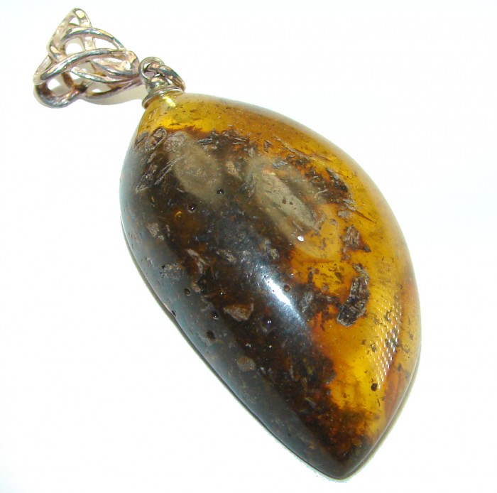 Vintage Beauty authentic Baltic Amber .925 Sterling Silver handcrafted pendant