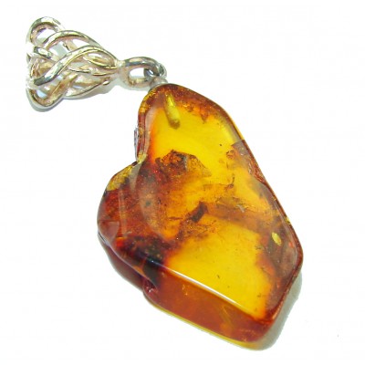 Angel's Heart amazing quality Amber .925 Sterling Silver handmade pendant