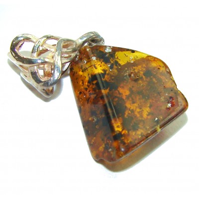 Vintage Beauty authentic Baltic Amber .925 Sterling Silver handcrafted pendant