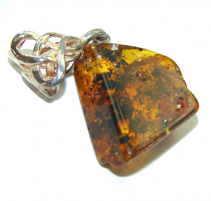 Vintage Beauty authentic Baltic Amber .925 Sterling Silver handcrafted pendant