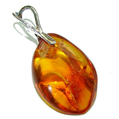 Summer Bird Amber Turquoise .925 Sterling Silver handmade Pendant