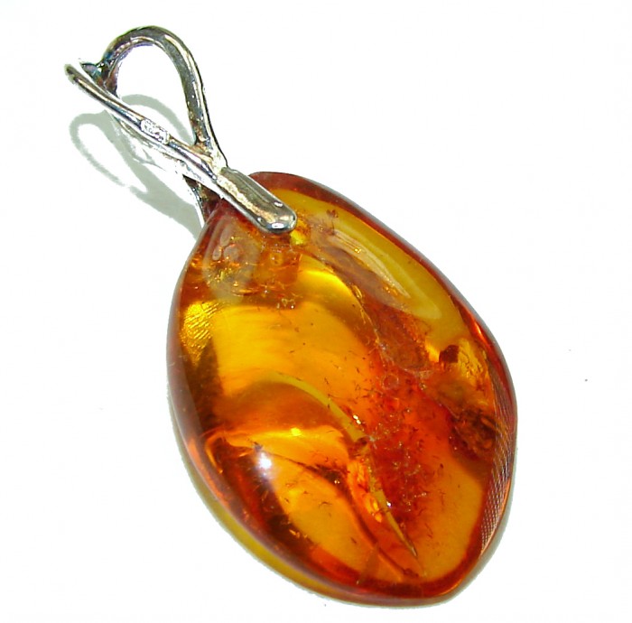 Summer Bird Amber Turquoise .925 Sterling Silver handmade Pendant