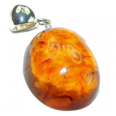 Vintage Beauty authentic Baltic Amber .925 Sterling Silver handcrafted pendant