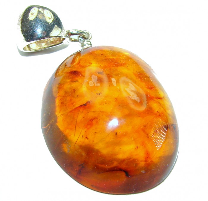 Vintage Beauty authentic Baltic Amber .925 Sterling Silver handcrafted pendant