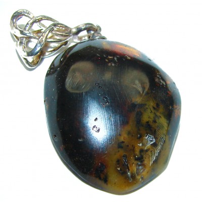 Vintage Beauty authentic Baltic Amber .925 Sterling Silver handcrafted pendant