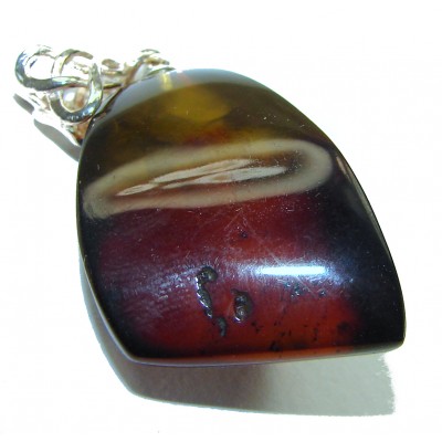Huge Baltic Amber .925 Sterling Silver handmade Pendant