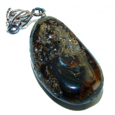 Vintage Beauty authentic Baltic Amber .925 Sterling Silver handcrafted pendant