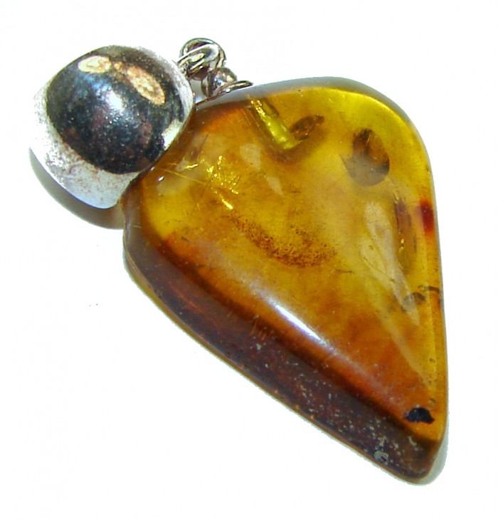 Summer Bird Amber Turquoise .925 Sterling Silver handmade Pendant