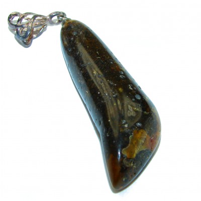 Vintage Beauty authentic Baltic Amber .925 Sterling Silver handcrafted pendant