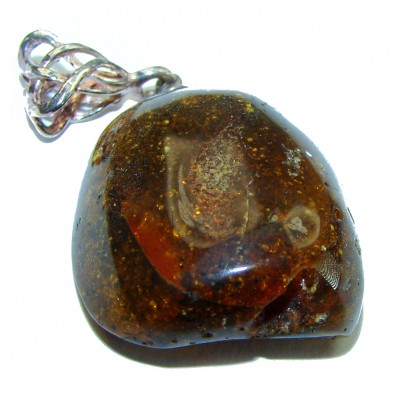 Vintage Beauty authentic Baltic Amber .925 Sterling Silver handcrafted pendant