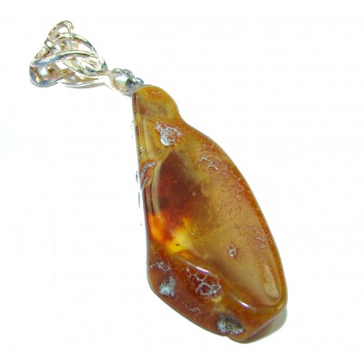 Vintage Beauty authentic Baltic Amber .925 Sterling Silver handcrafted pendant