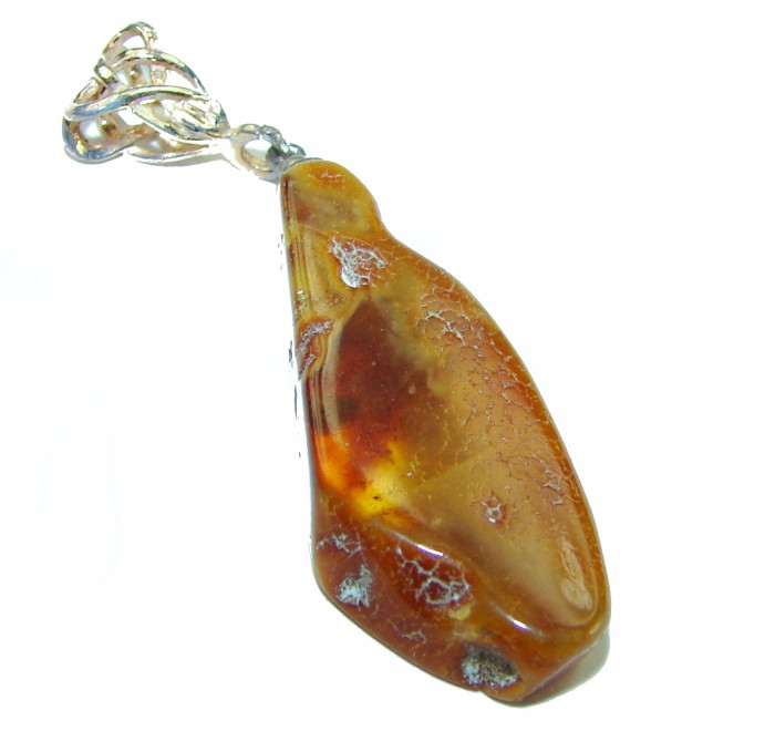 Vintage Beauty authentic Baltic Amber .925 Sterling Silver handcrafted pendant