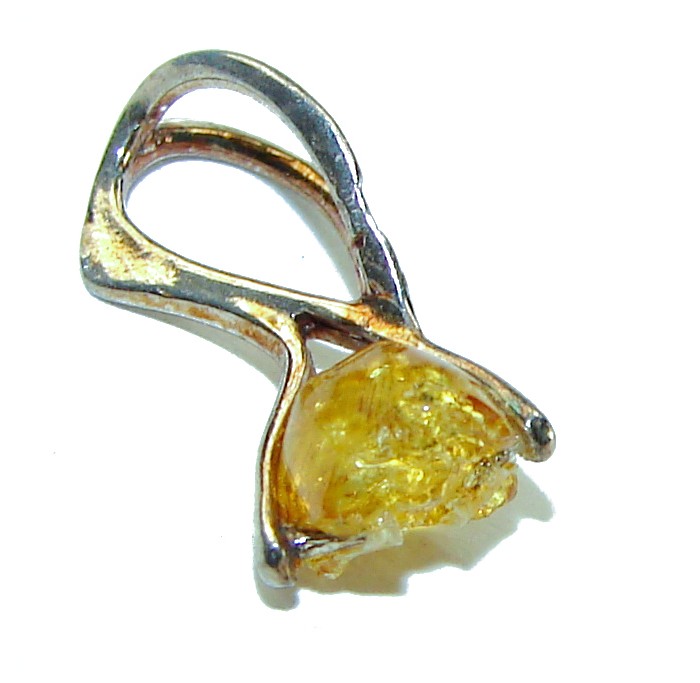Summer Bird Amber Turquoise .925 Sterling Silver handmade Pendant