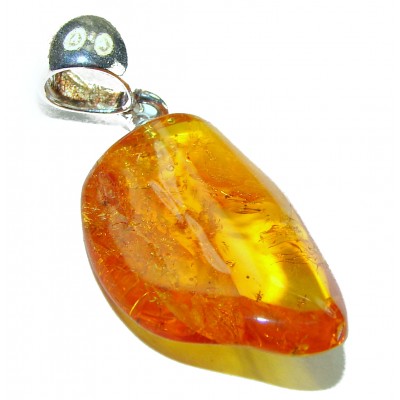Royal Style authentic Baltic Amber .925 Sterling Silver handmade Pendant