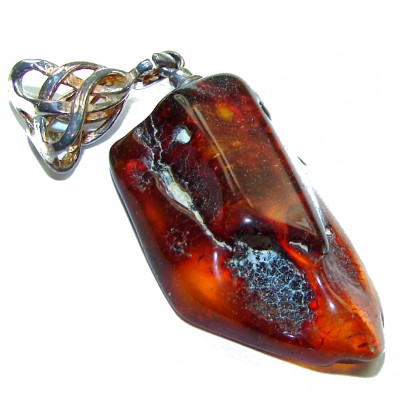 Vintage Beauty authentic Baltic Amber .925 Sterling Silver handcrafted pendant