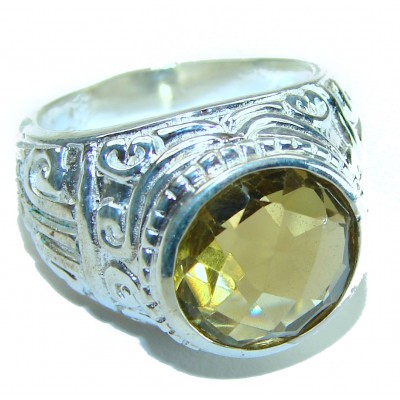 Sublime authentic Smoky Topaz .925 Sterling Silver handcrafted Ring size 8