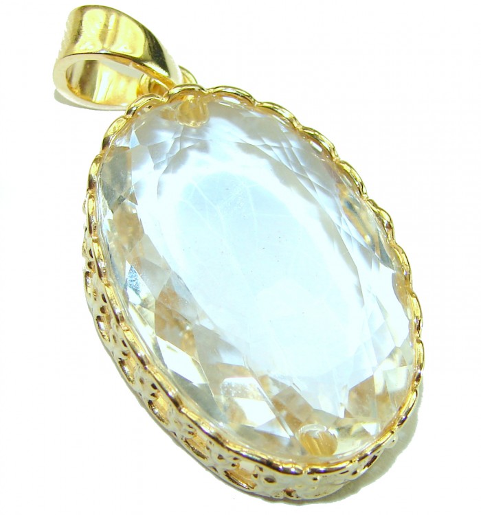 15.3 carat Lemon Quartz .925 Sterling Silver handcrafted pendant