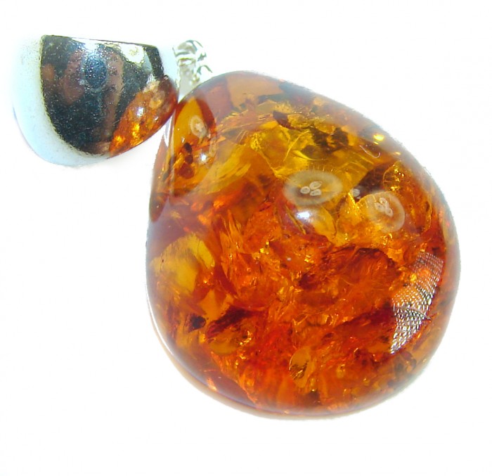 Real Beauty authentic Baltic Amber 925 Sterling Silver handcrafted pendant