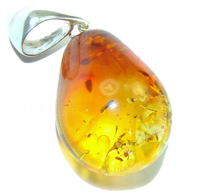 Real Beauty authentic Baltic Amber 925 Sterling Silver handcrafted pendant
