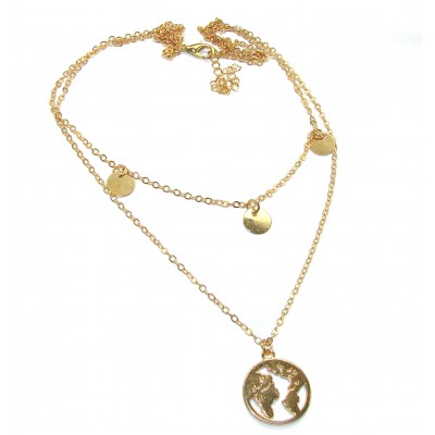 Multilayer Necklace 10K Gold over .925 Sterling Silver handcrafted necklace