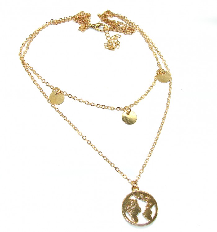 Multilayer Necklace 10K Gold over .925 Sterling Silver handcrafted necklace