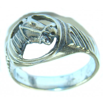 Horse .925 Sterling Silver handmade ring size 8 1/4