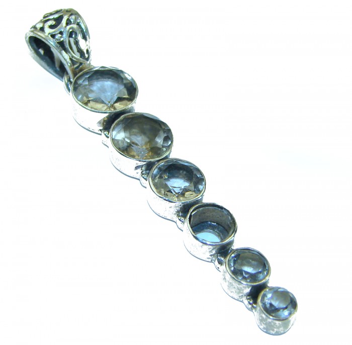 Fancy Smoky Topaz .925 Sterling Silver handmade Pendant