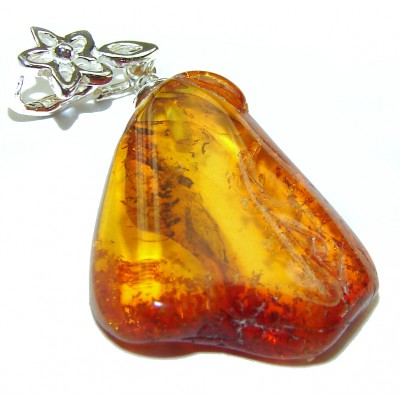 Real Beauty authentic Baltic Amber 925 Sterling Silver handcrafted pendant