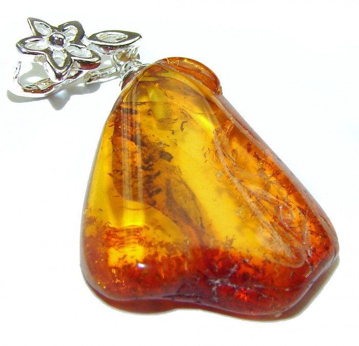 Real Beauty authentic Baltic Amber 925 Sterling Silver handcrafted pendant