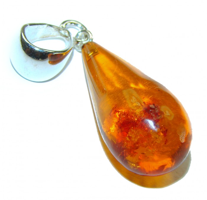 Real Beauty authentic Baltic Amber .925 Sterling Silver handcrafted pendant
