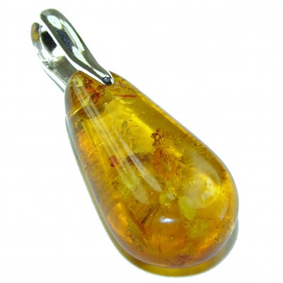 Royal Style authentic Baltic Amber .925 Sterling Silver handmade Pendant