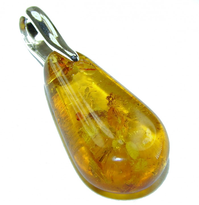 Royal Style authentic Baltic Amber .925 Sterling Silver handmade Pendant
