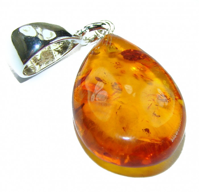 Real Beauty authentic Baltic Amber .925 Sterling Silver handcrafted pendant
