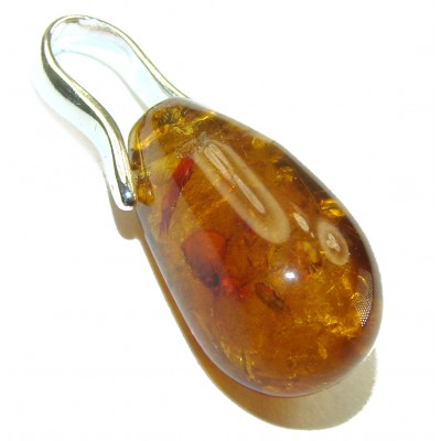 Summer Bird Amber Turquoise .925 Sterling Silver handmade Pendant