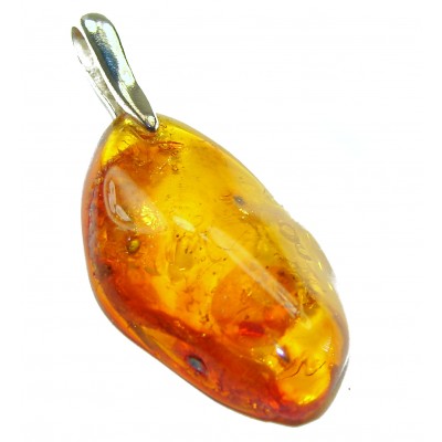 Royal Style authentic Baltic Amber .925 Sterling Silver handmade Pendant