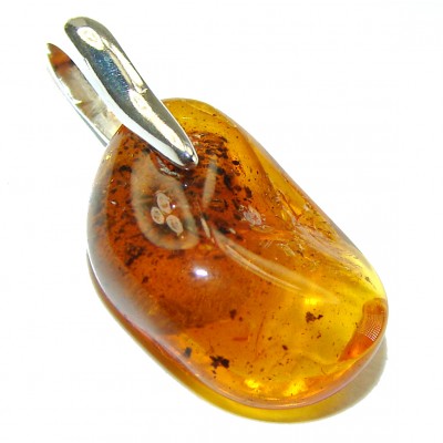 Modern Beauty authentic Baltic Amber .925 Sterling Silver handcrafted pendant