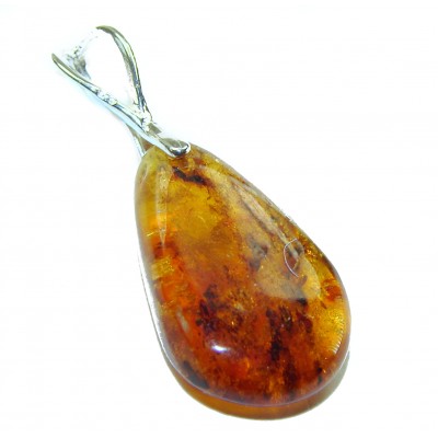 Royal Style authentic Baltic Amber .925 Sterling Silver handmade Pendant