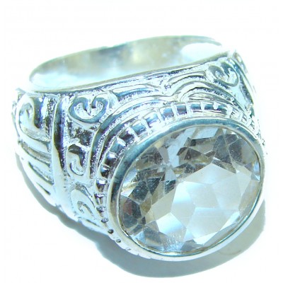White Topaz .925 Sterling Silver handcrafted ring size 6
