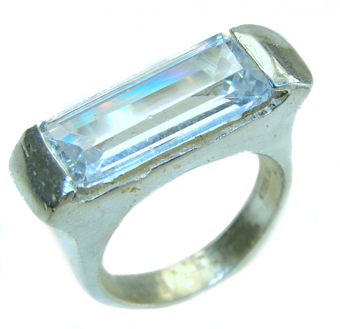 White Topaz .925 Sterling Silver handcrafted ring size 6