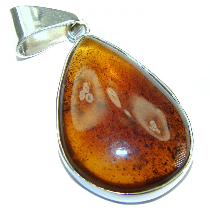 Authentic Baltic Amber .925 Sterling Silver handmade Pendant