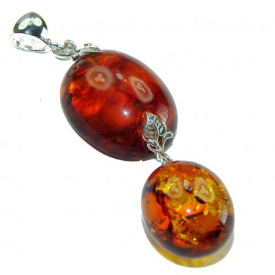 Authentic Baltic Amber .925 Sterling Silver handmade Pendant